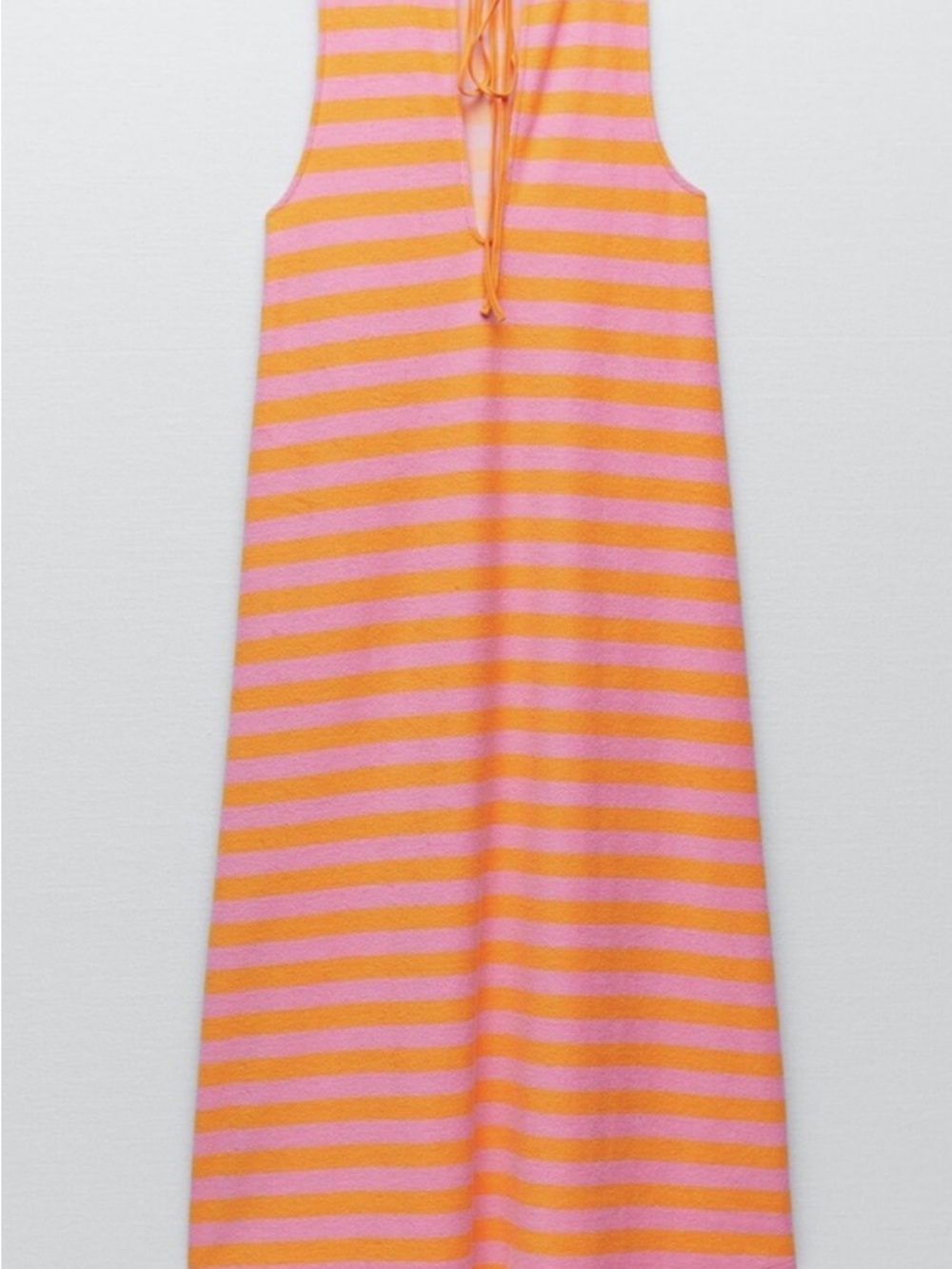 Zara Pink & Orange Striped Terry Cloth Sleeveless Coverup Dress